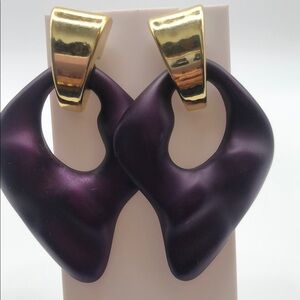 Gold and Purple Women's Earrings